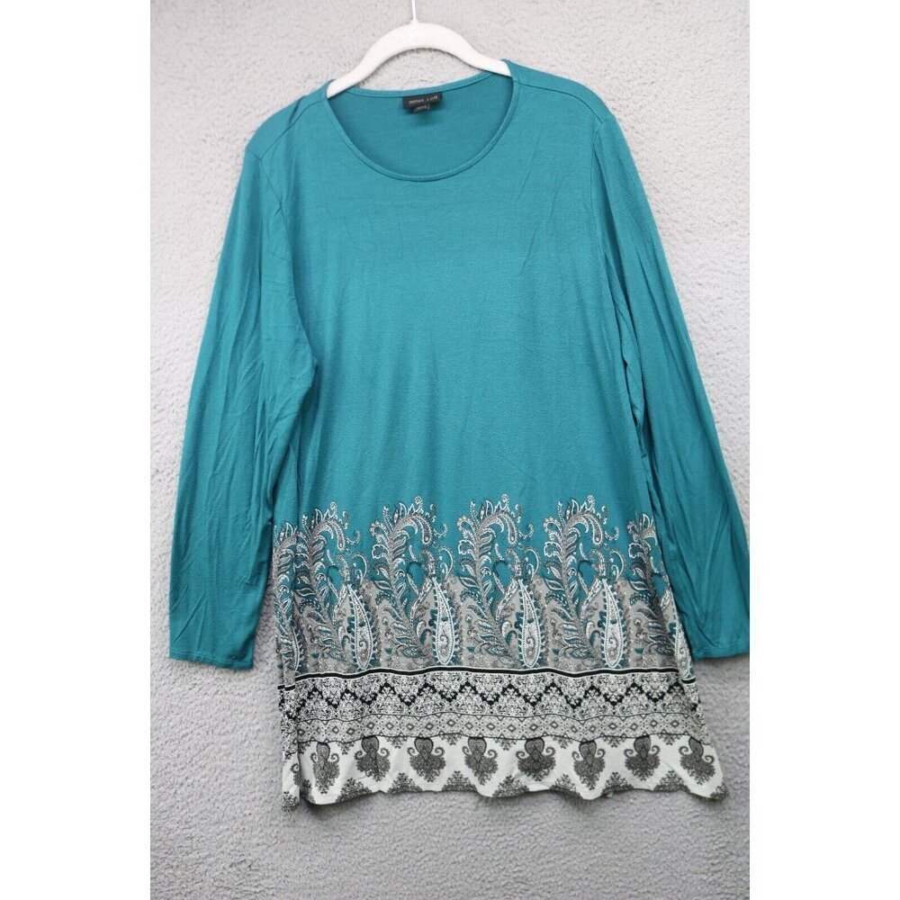 J.Jill Wearever Collection Long Sleeve Tunic-Size Large-Paisley